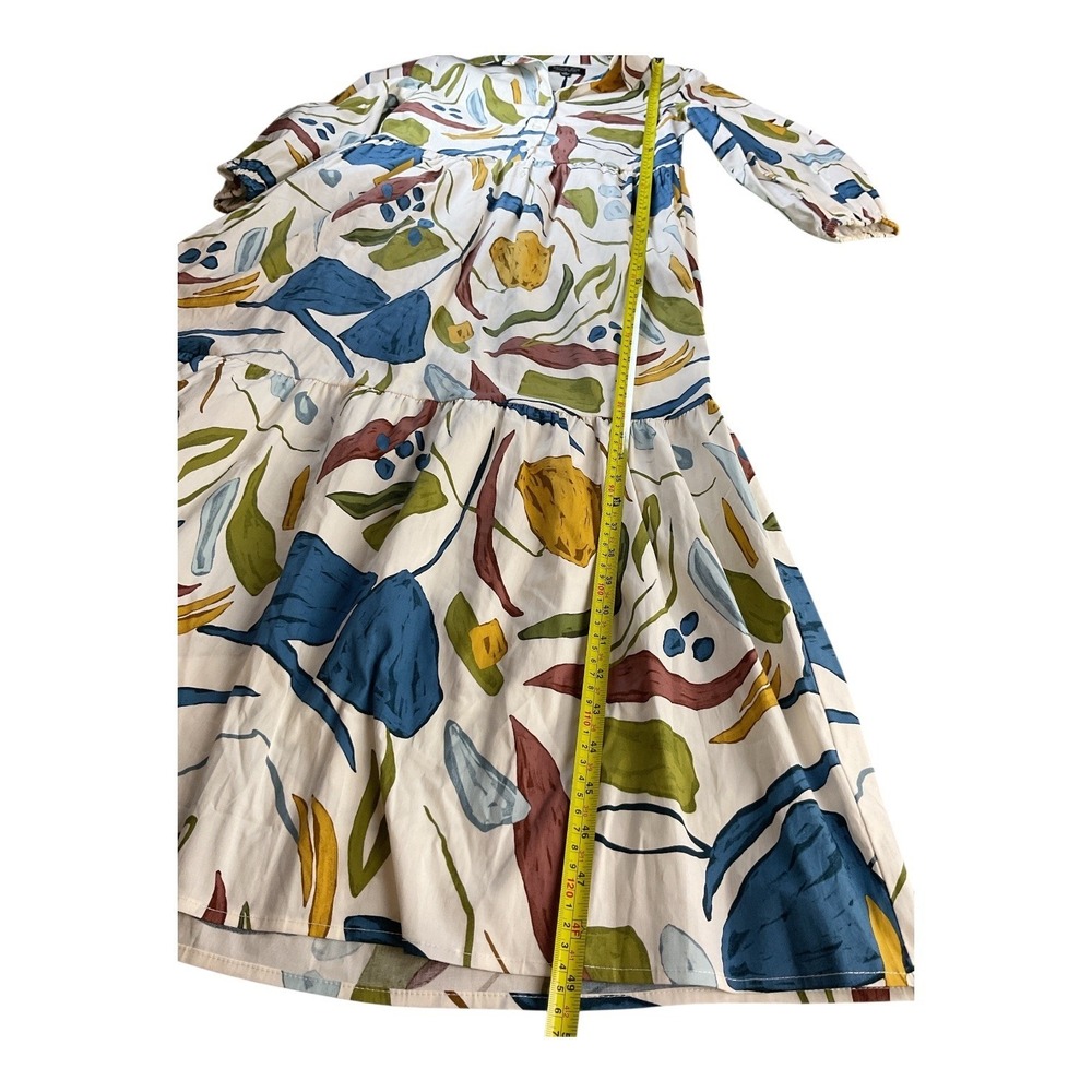 Rachel Zoe Abstract Print Midi Dress Shirt Dress Womens Casual - Picture 10 of 13